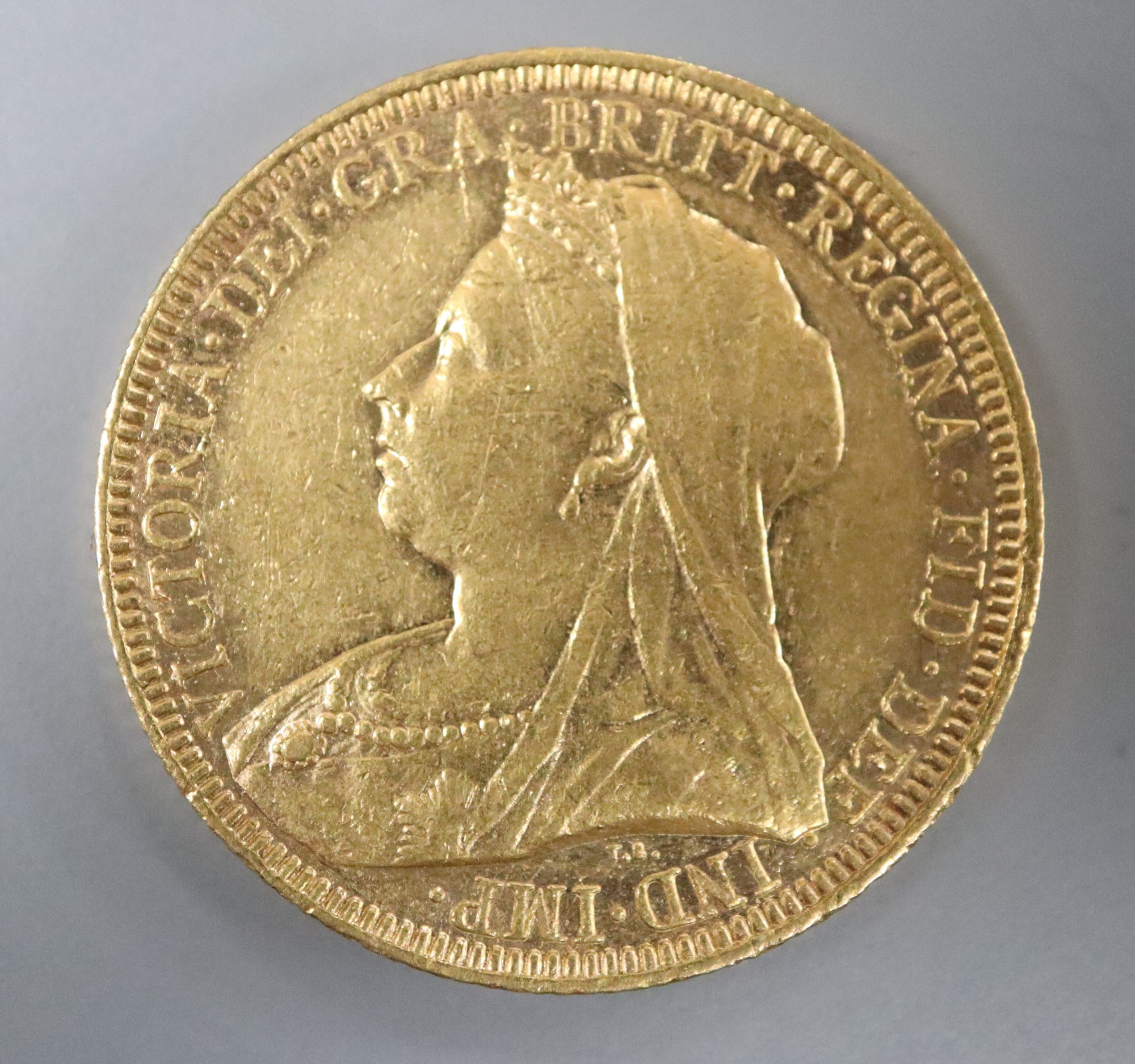 A Victorian 1893 Sydney mint gold sovereign, VF